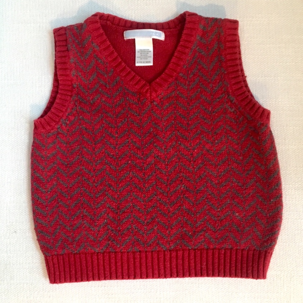 Janie and Jack red sweater vest baby boy